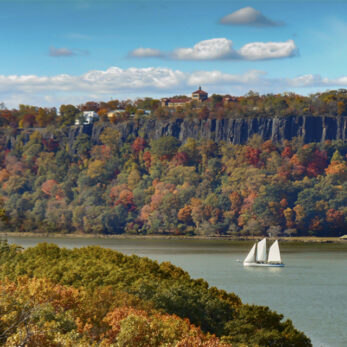 View of the palisades from River's Edge NYC