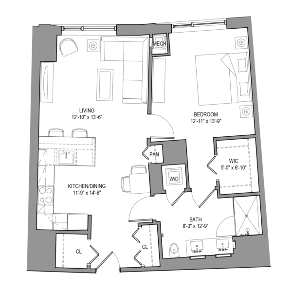 The Barstow 21 Floor plan at River's Edge NYC