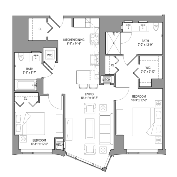 The Kensett 18 Floor plan at River's Edge NYC