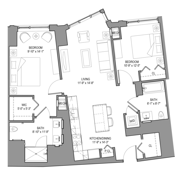 The Kensett 25 Floor plan at River's Edge NYC