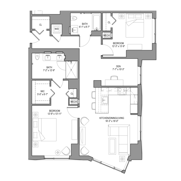 The Woodward 16 Floor plan at River's Edge NYC